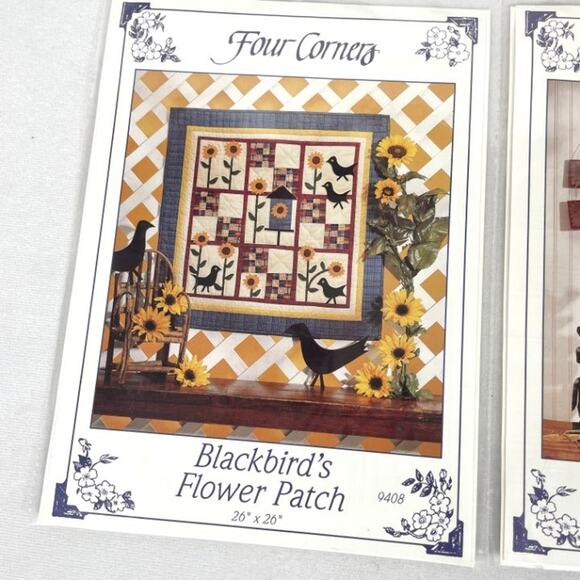 2 Vintage 90s Four Corners Quilt Pattern - Picture 3 of 6